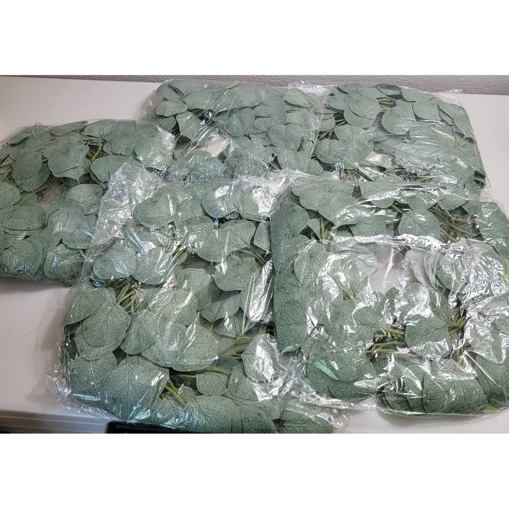 Unbranded Artificial Eucalyptus Garland 5pk Sage Green New Silver Dollar Leaves